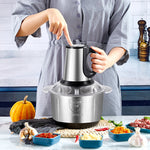 Stainless steel food processor for everyday kitchen meal prep
